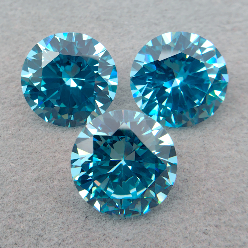 Фианит круглый, Aquamarine