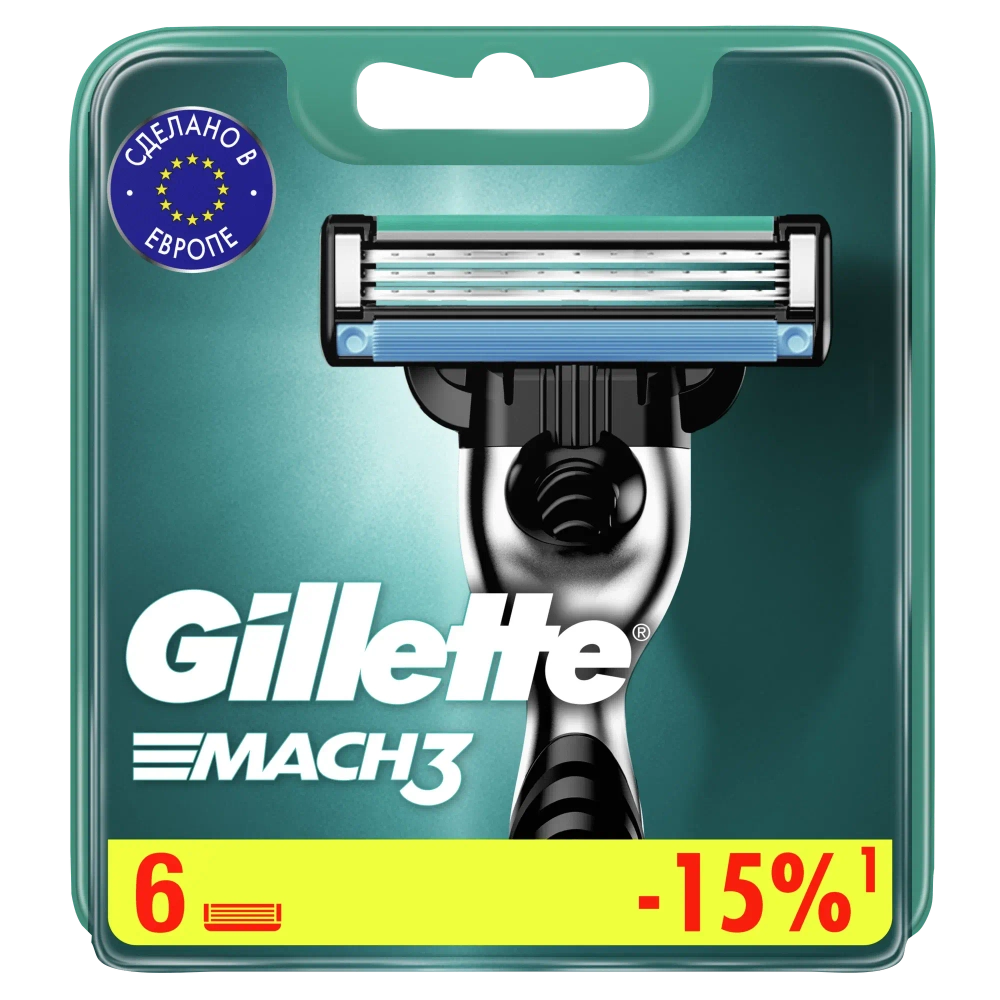 Кассеты для бритья "Gillette MACH-3" (6шт)