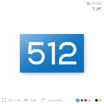 Номер на дверь 512, табличка на дверь для офиса, квартиры, кабинета, аудитории, склада, голубая 120х70 мм, Айдентика Технолоджи