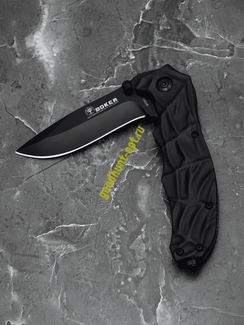 Складной нож тактический BOKER Черный с рельефной рукоятью
