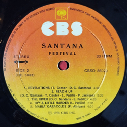 Винтажная виниловая пластинка LP Santana Festival (Israel 1976)