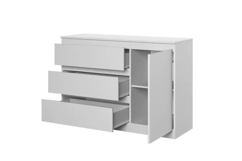 Комод MALM Т-7 Stern Белый снег 8685 BS 123*43*86 см, Белый   Фиеста