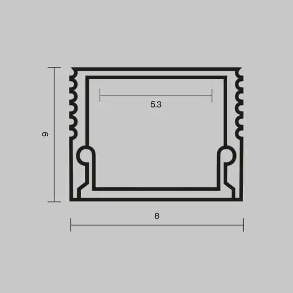 Алюминиевый профиль накладной 8x9 (Черный, 2 м), ALM-0809-B-2M 631002 Led Strip 631002