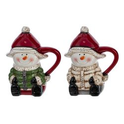 GAEM Кружка с крышкой "Снеговик", 500 мл, L14 W10 H17 см, 2в.