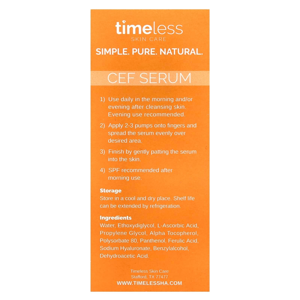 Timeless Skin Care, Сыворотка с 10% витамином C, 30 мл (1 жидк. унц.)