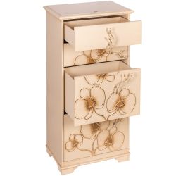 Комод Орхидея Симпл с 4 ящиками Айвори Мраморное золото