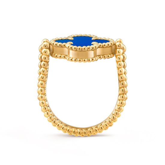 Кольцо Van Cleef & Arpels Vintage Alhambra из желтого золота с агатом и бриллиантом