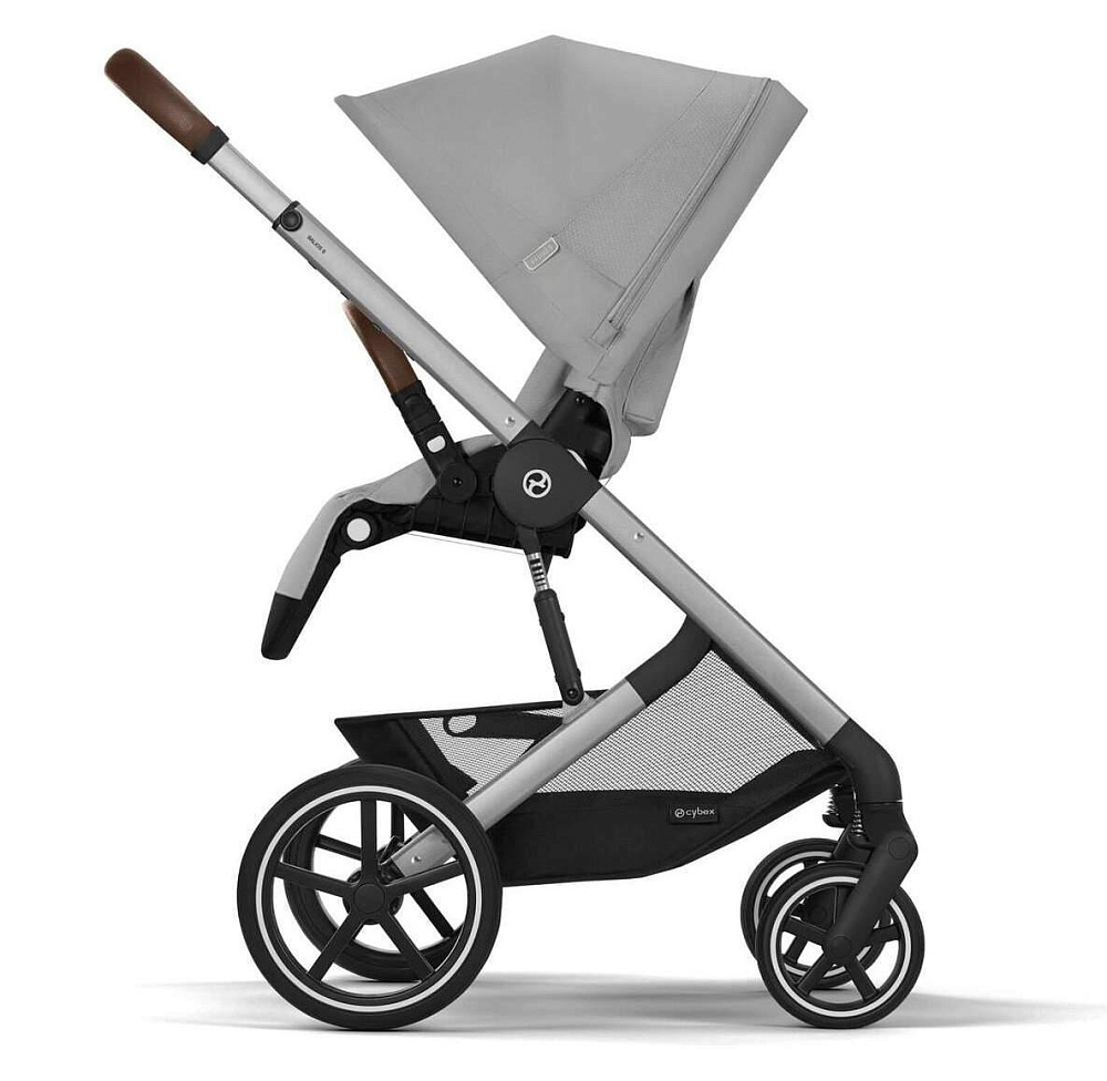 Коляска Cybex Balios S Lux SLV complete Aton S2 Hibiscus Red Base One 4 в 1 Stone Grey с дождевиками