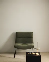 Лаунж-кресло Asen, зеленый шенилл, черные ножки