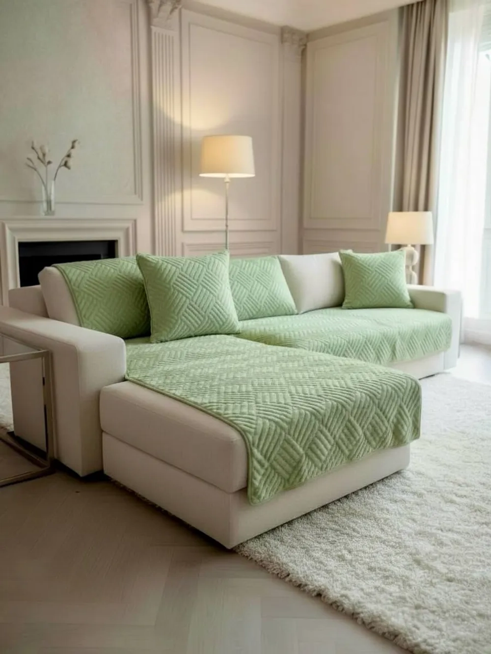 Накидки на диван угловой 3 шт антискользящие дивандек