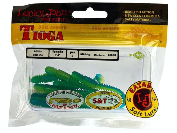 Виброхвосты съедобные LJ Pro Series TIOGA 2.4in(6,2 см), цв. T50, 9 шт.