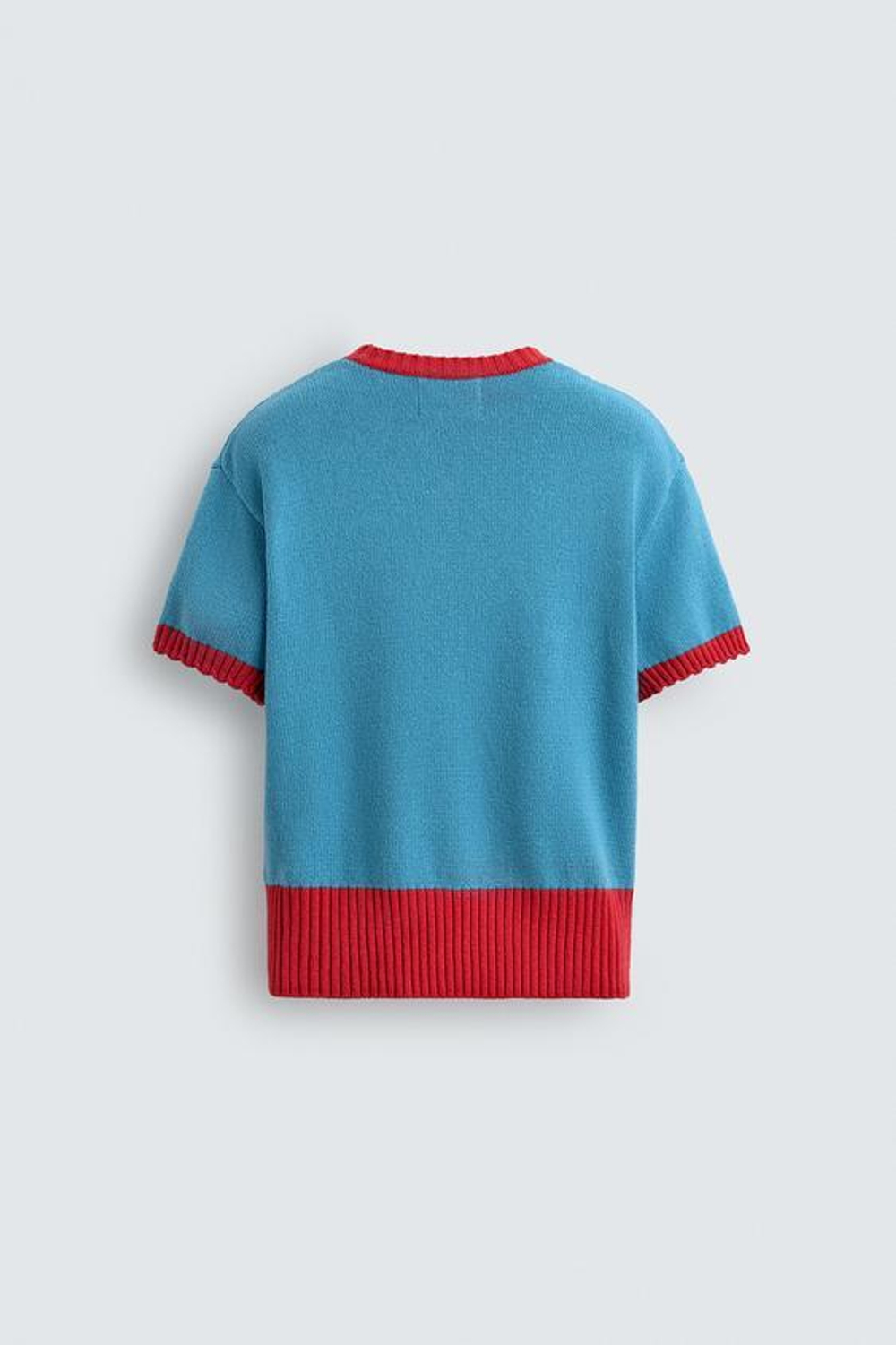 ZARA HARRY LAMBERT X DISNEY ТРИКОТАЖНАЯ ФУТБОЛКА С КОНТРАСТНОЙ ОТДЕЛКОЙ, СИНИЙ