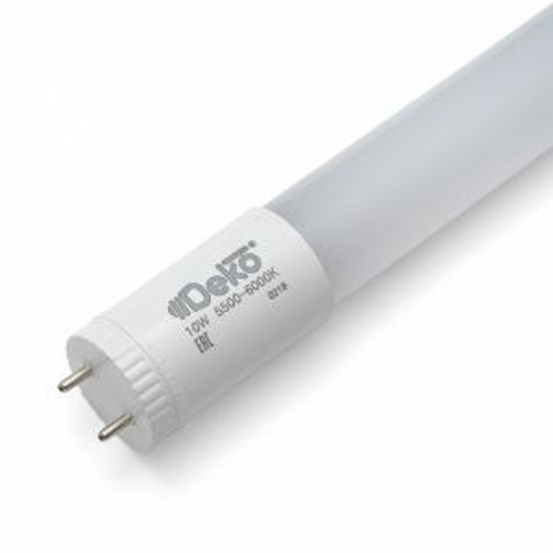 Лампа сд Т8 матовая G13 поворотный 10Вт 1000лм 600мм 5700К термопластик  холодный свет DEKO