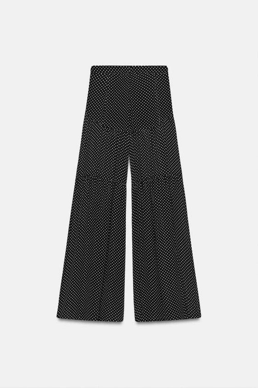 ZARA БРЮКИ В ГОРОШЕК С ЗАЩИПАМИ — ZW COLLECTION, ЧЕРНЫЙ/БЕЛЫЙ