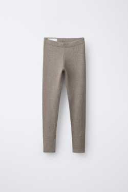 ZARA ЛЕГГИНСЫ В РУБЧИК, РЫЖЕВАТО-КОРИЧНЕВЫЙ