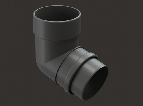 Колено 72° Docke LUX ПВХ   Графит
