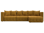 Диван угловой Лига-052 НПБ Лонг угол универсальный, BRUT 10 ВЕЛЮР желтый