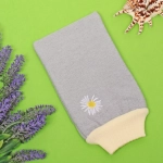 Мочалка - варежка массажная «Premium - RIKOTTO», цвет серый, 24,5*15,5см (ZIPпакет)