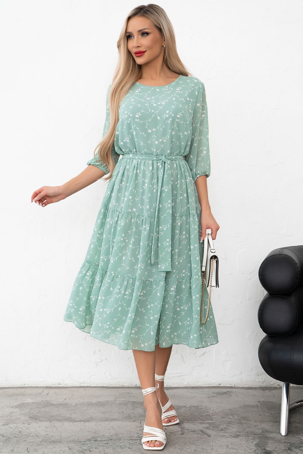 Платье Хелен (мята/белый) Р11-1075/25 Nikol