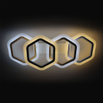 Потолочный светодиодный светильник 60Вт, 5935лм, 3000/4200/6400K, Ra>80, плавная регулировка мощности, изменение цветовой температуры, пульт, металл/акрил, белый