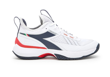 Теннисные кроссовки Diadora Finale AG - white/blue corsair/fiery red