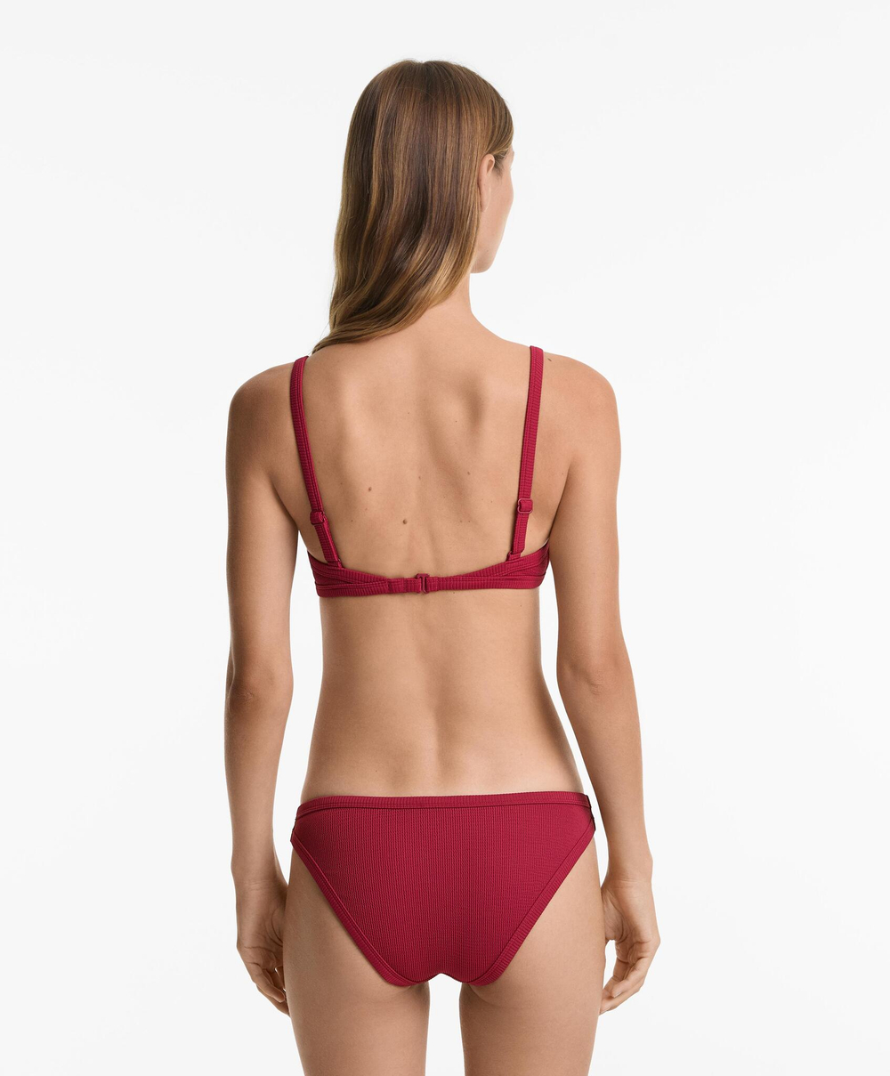OYSHO Топ бикини с треугольными вставками, малиновый