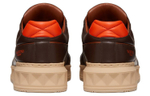 Valentino One Stud Low Top Brown White