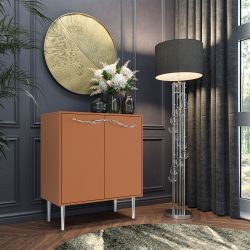 Комод Арт Колор matte Стайл Сильвер с 2 полками Томленый оранжевый матовый