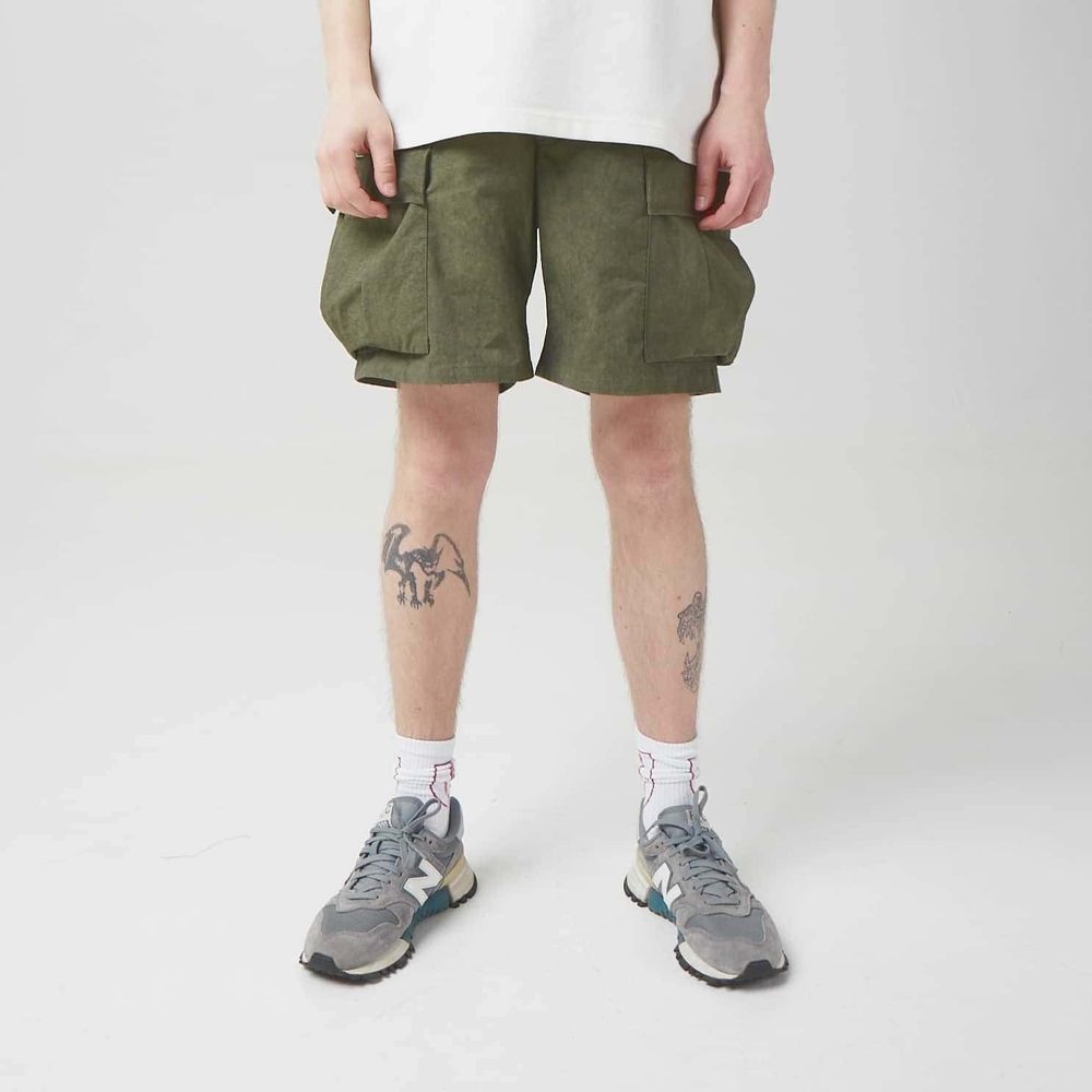 Купить Шорты Меч SS24 Cargo Dyed Crocodile Green темно-зеленые Шорты Меч SS24 Cargo Dyed Crocodile Green темно-зеленые