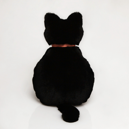 Подушка "Кот Обиделся" (чёрная)