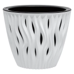 Кашпо для цветов пластиковое 7,5л d-25 см «Вдохновение» Белый/чёрный