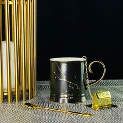 Lenardi 106-291 Кружка 360мл с ложкой и фильтром ТЕЛЕЦ в под.уп.(х12)Фарфор