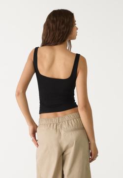 STRADIVARIUS Топ с квадратным вырезом, черный