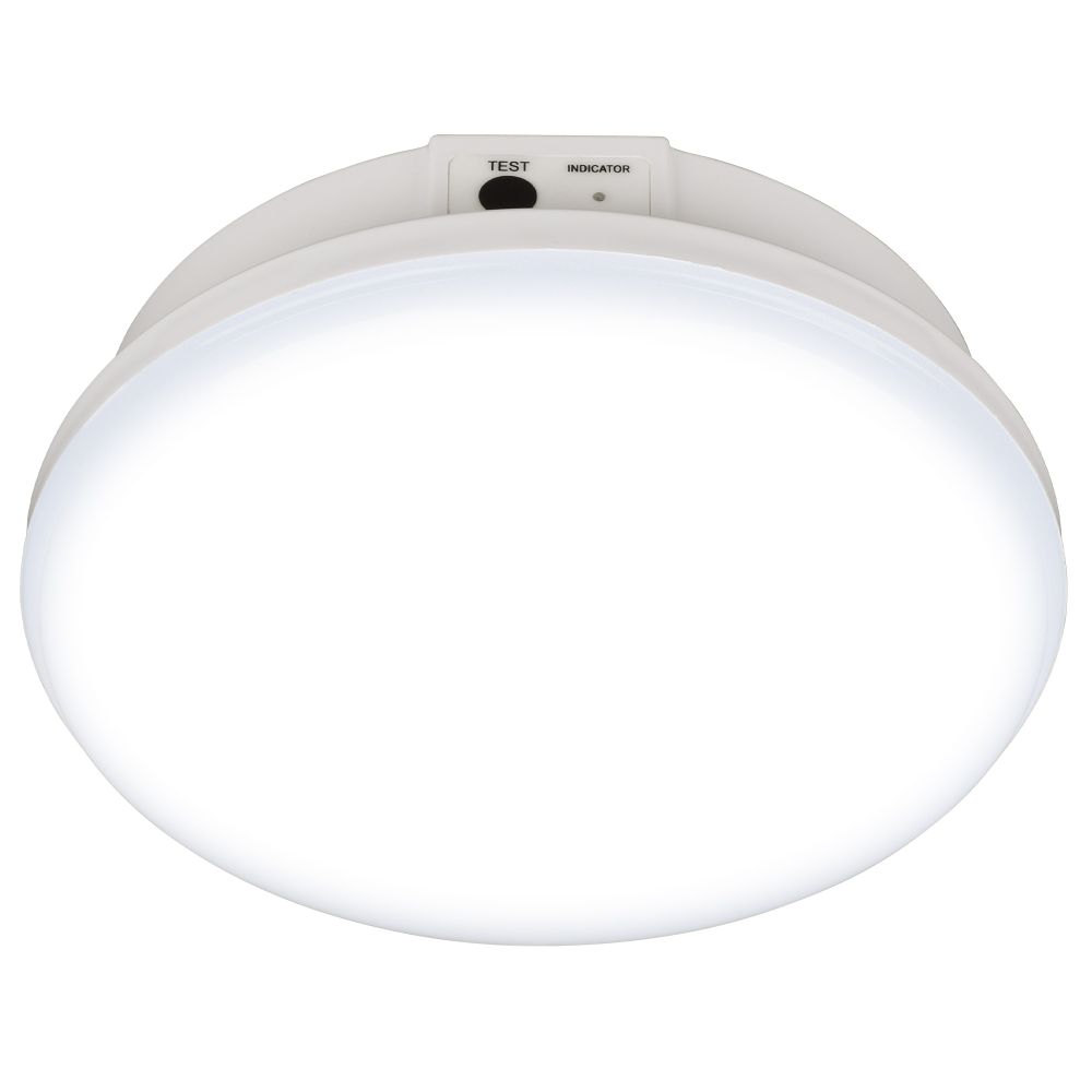 ULR-E60-12W-4000K WHITE Светильник светодиодный аварийного освещения. влагозащищенный. IP65. Белый свет 4000K. Диаметр 161мм. Встроенный аккумулятор. Корпус белый. ТМ Uniel