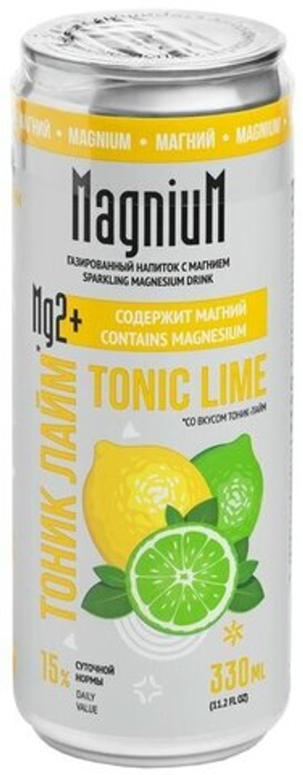 Газированный Напиток Магниум Тоник Лайм / Magnium Tonic Lime 0.33л - 12шт
