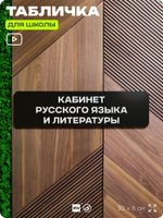 Табличка для школы Кабинет Русского языка и литературы, школьные таблички на дверь кабинета, 30х8 см, Айдентика Технолоджи