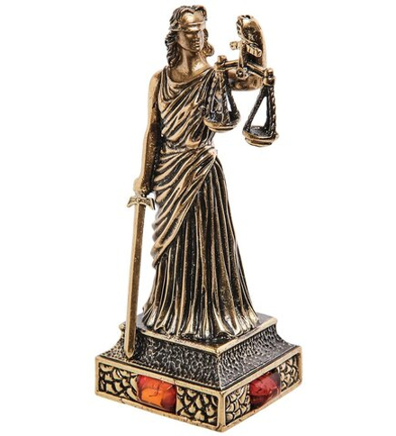 Народные промыслы AM-2717 Фигурка «Богиня Правосудия» (латунь, янтарь)