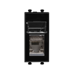 Компьютерная розетка RJ-45 модульная, кат.5е экранированная, "Avanti","Черный квадрат", 1 модуль