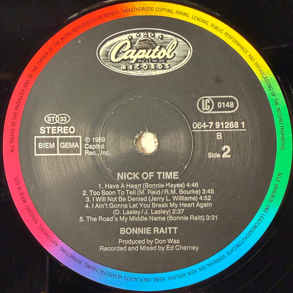 Bonnie Raitt - Nick Of Time (Европа 1989г.)