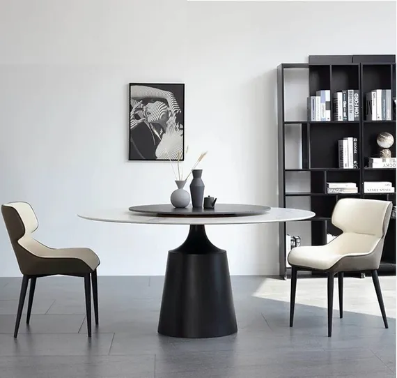 Стол Yoda Black, Ø130 см, черный керамогранит