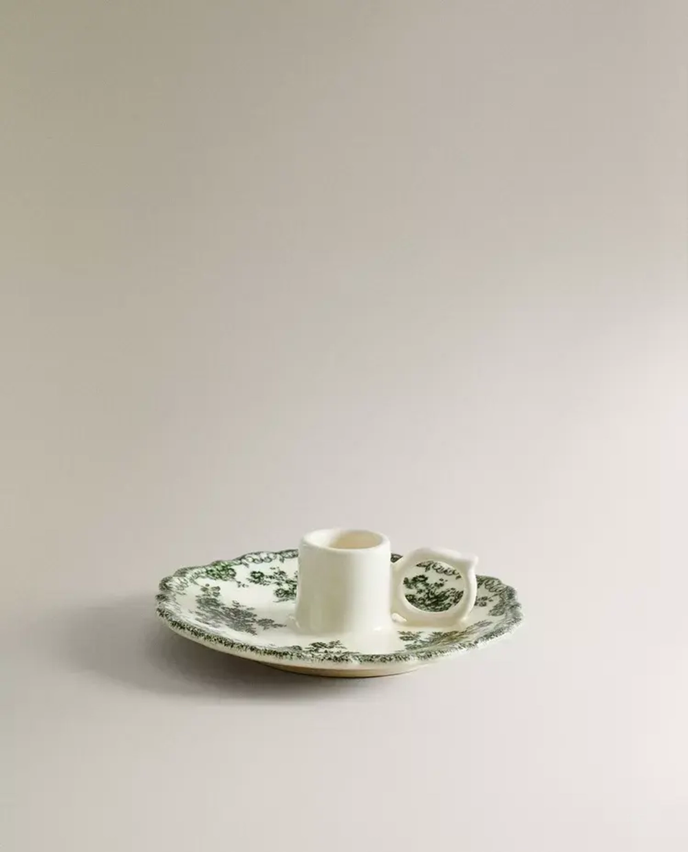 ZARA HOME ПОДСВЕЧНИК В ФОРМЕ ЦВЕТКА, ОЛИВКОВЫЙ