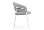 Стул на металлокаркасе Woodville Лео серый Brendy Monsoon 22, белый, ножки белые
