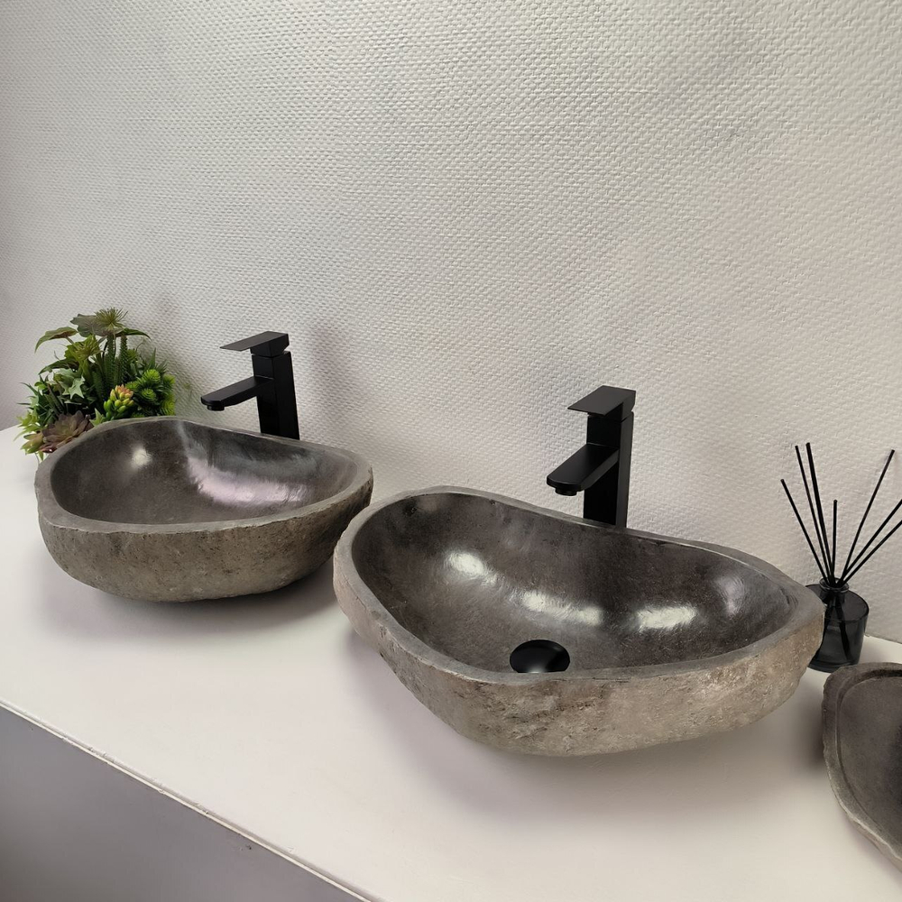 Раковина из речного камня ПАРА! RS-63824 52*36*15 2шт 0126