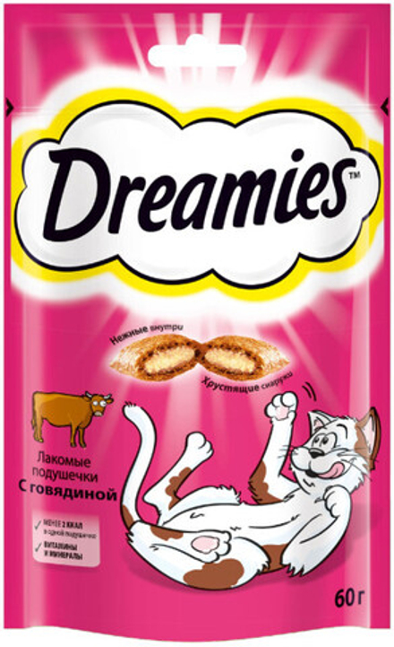 Лакомство Говядина для кошек Dreamies, 60г
