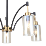 Люстра на штанге 5x40Вт E14, металл/стекло, бронза/черный, прозрачный плафон