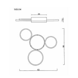 Потолочный Светильник Twine 4 Rings Black By Imperiumloft