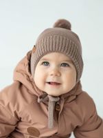 Шапка хлопковая однослойная на подкладе "Какао" 0+