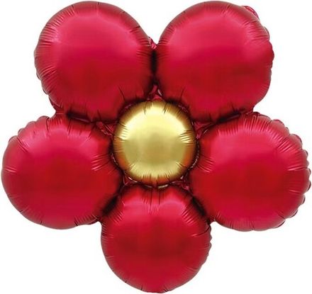 Фигура "Ромашка красный сатин" 46 см НЕ ЛЕТАЕТ