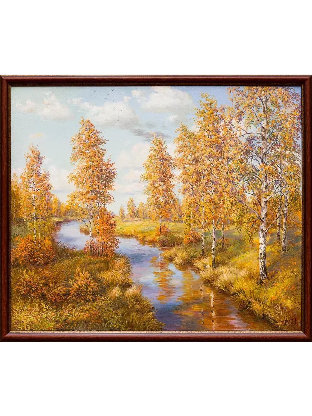 Картина маслом "Осенний день" Дельцов