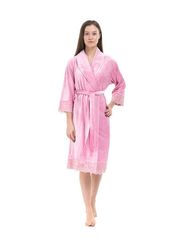 Халат женский велюровый с кружевом 0383/1  NUSA